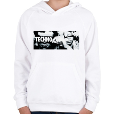PRINTFASHION Techno - Gyerek kapucnis pulóver - Fehér