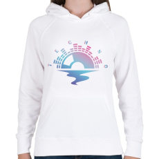 PRINTFASHION Techno - Lemez - Női kapucnis pulóver - Fehér