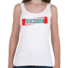 PRINTFASHION Techno logó - Női atléta - Fehér