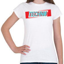 PRINTFASHION Techno logó - Női póló - Fehér női póló