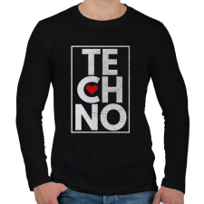 PRINTFASHION Techno Love - Férfi hosszú ujjú póló - Fekete férfi póló