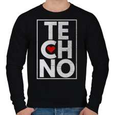 PRINTFASHION Techno Love - Férfi pulóver - Fekete férfi pulóver, kardigán