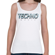 PRINTFASHION Techno music - Fémes - Női atléta - Fehér