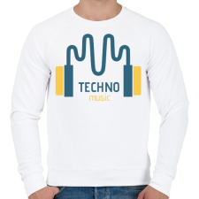 PRINTFASHION Techno music -Fülhallgató - Férfi pulóver - Fehér férfi pulóver, kardigán