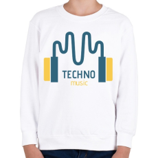 PRINTFASHION Techno music -Fülhallgató - Gyerek pulóver - Fehér