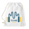 PRINTFASHION Techno music -Fülhallgató - Sportzsák, Tornazsák - Fehér