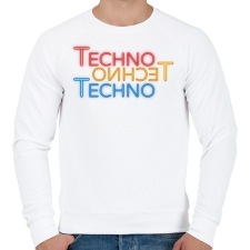 PRINTFASHION Techno - Neon - Férfi pulóver - Fehér férfi pulóver, kardigán