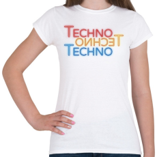 PRINTFASHION Techno - Neon - Női póló - Fehér