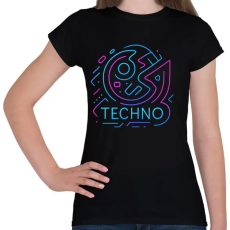 PRINTFASHION Techno  - Női póló - Fekete
