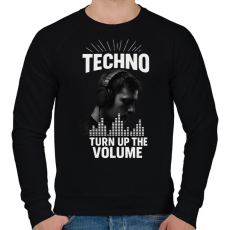 PRINTFASHION Techno - turn up the volume - Férfi pulóver - Fekete