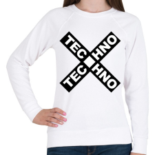 PRINTFASHION TECHNO X - Női pulóver - Fehér női pulóver, kardigán