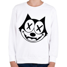 PRINTFASHION TechnoCat - Gyerek pulóver - Fehér