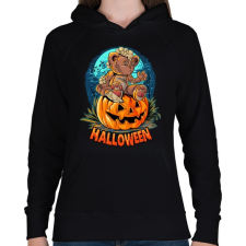PRINTFASHION Teddy maci halloween - Női kapucnis pulóver - Fekete női pulóver, kardigán