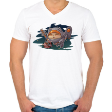 PRINTFASHION Teemo in space - Férfi V-nyakú póló - Fehér
