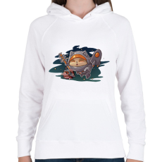 PRINTFASHION Teemo in space - Női kapucnis pulóver - Fehér