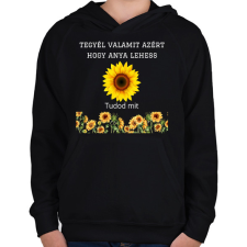 PRINTFASHION Tegyél valamit azért hogy anya lehess - Gyerek kapucnis pulóver - Fekete gyerek pulóver, kardigán