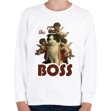PRINTFASHION Teh boss - Cat - Gyerek pulóver - Fehér gyerek pulóver, kardigán
