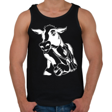 PRINTFASHION tehén - Férfi atléta - Fekete