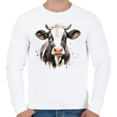 PRINTFASHION Tehén  - Férfi pulóver - Fehér