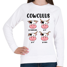 PRINTFASHION Tehén függvények - Női pulóver - Fehér női pulóver, kardigán