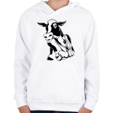 PRINTFASHION tehén - Gyerek kapucnis pulóver - Fehér gyerek pulóver, kardigán