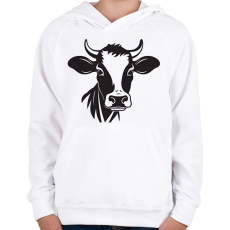 PRINTFASHION Tehén  - Gyerek kapucnis pulóver - Fehér