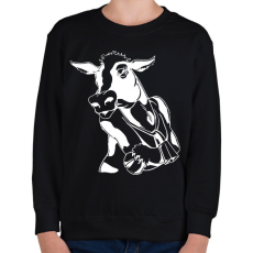 PRINTFASHION tehén - Gyerek pulóver - Fekete