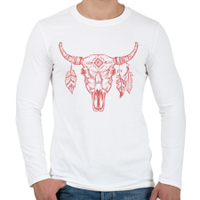 PRINTFASHION tehén koponya - Férfi hosszú ujjú póló - Fehér férfi póló