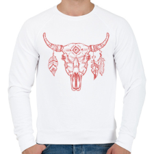 PRINTFASHION tehén koponya - Férfi pulóver - Fehér férfi pulóver, kardigán