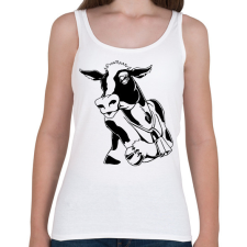 PRINTFASHION tehén - Női atléta - Fehér női trikó