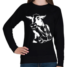 PRINTFASHION tehén - Női pulóver - Fekete női pulóver, kardigán