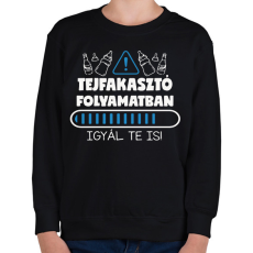 PRINTFASHION Tejfakasztó folyamatban - Gyerek pulóver - Fekete