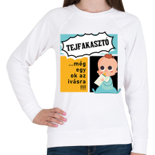 PRINTFASHION Tejfakasztó...még egy ok az ivásra - Női pulóver - Fehér női pulóver, kardigán