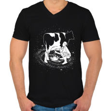 PRINTFASHION Tejút - Férfi V-nyakú póló - Fekete