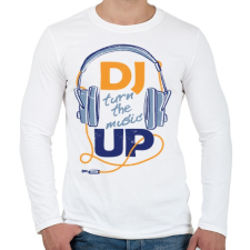 PRINTFASHION Tekerd fel a hangerőt - Férfi hosszú ujjú póló - Fehér férfi póló