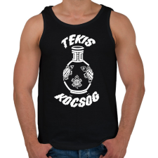 PRINTFASHION TeKis Köcsög - Férfi atléta - Fekete atléta, trikó