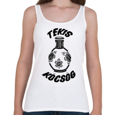 PRINTFASHION TeKis Köcsög - Női atléta - Fehér női trikó