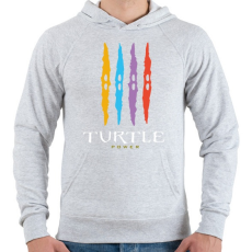 PRINTFASHION Teknős erő - Férfi kapucnis pulóver - Sport szürke