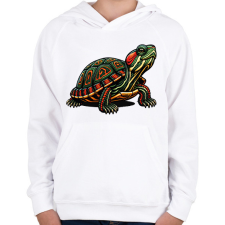 PRINTFASHION Teknős - Gyerek kapucnis pulóver - Fehér gyerek pulóver, kardigán