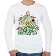 PRINTFASHION Teknős karácsonyfa - Férfi hosszú ujjú póló - Fehér férfi póló