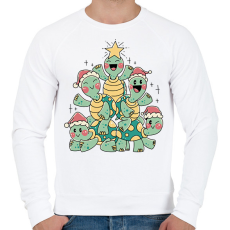 PRINTFASHION Teknős karácsonyfa - Férfi pulóver - Fehér