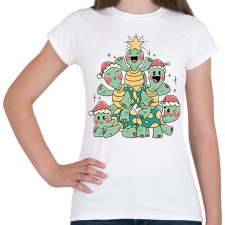 PRINTFASHION Teknős karácsonyfa - Női póló - Fehér női póló