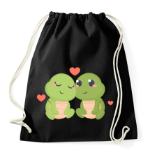 PRINTFASHION Teknős Love - Sportzsák, Tornazsák - Fekete tornazsák