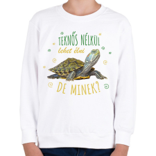 PRINTFASHION Teknős nélkül lehet élni, de minek? - Gyerek pulóver - Fehér gyerek pulóver, kardigán