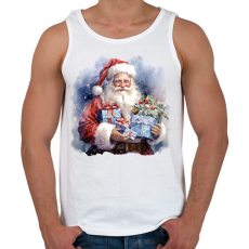 PRINTFASHION Télapó ajándékkal - Férfi atléta - Fehér