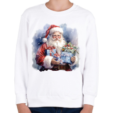 PRINTFASHION Télapó ajándékkal - Gyerek pulóver - Fehér