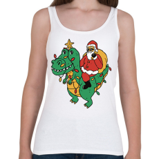 PRINTFASHION Télapó dínó háton - Női atléta - Fehér