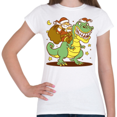 PRINTFASHION Télapó dínó háton - Női póló - Fehér
