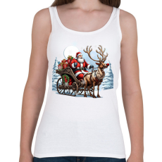 PRINTFASHION Télapó és Rudolf, a piros orrú rénszarvas - Női atléta - Fehér