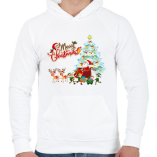 PRINTFASHION Télapó - Férfi kapucnis pulóver - Fehér